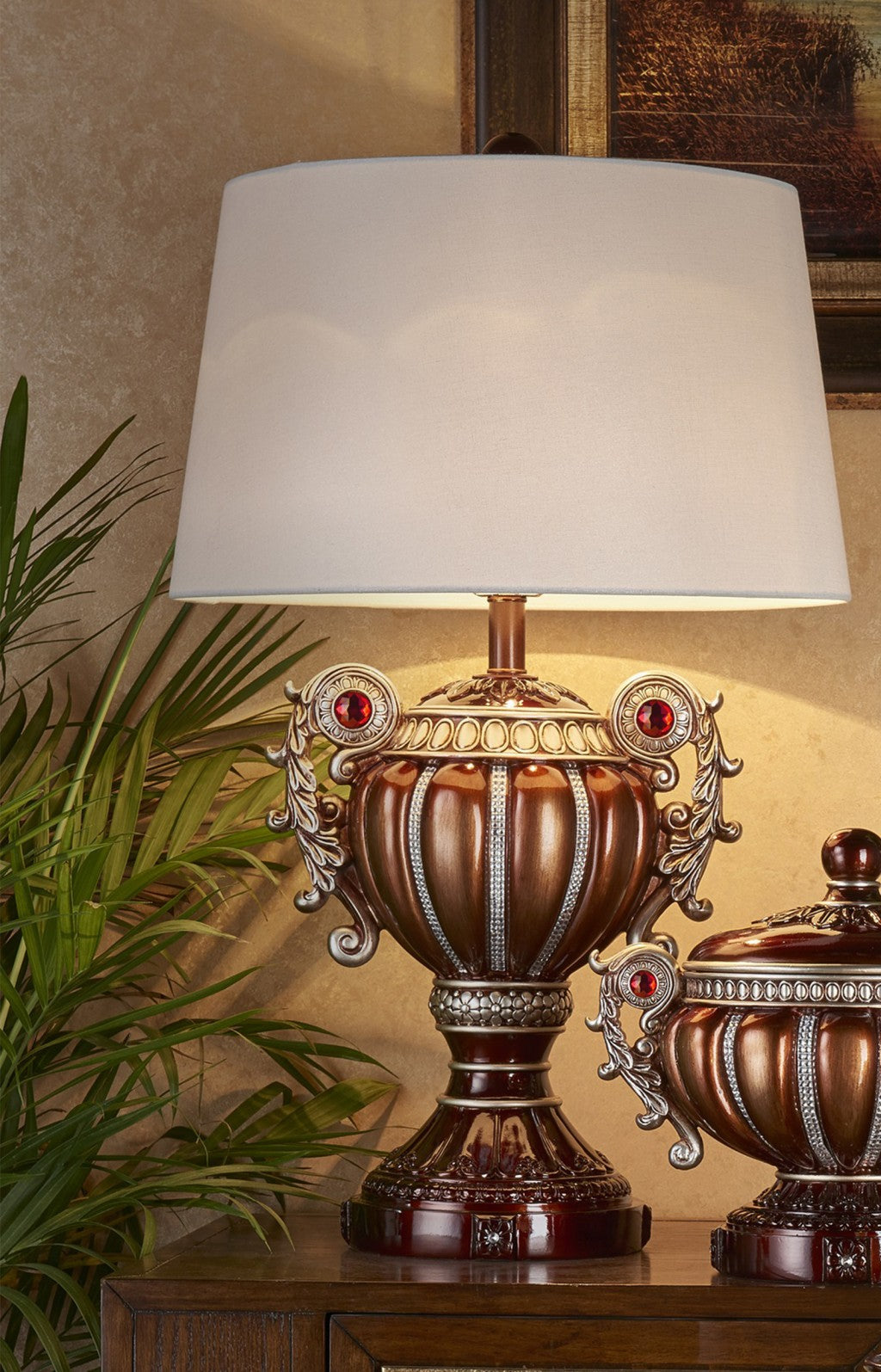 HomeRoots Tall Urn Shaped Table Lamp in Bronze Finish