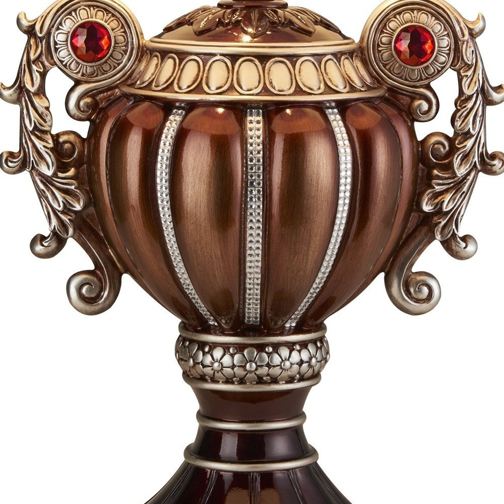 HomeRoots Tall Urn Shaped Table Lamp in Bronze Finish
