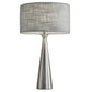 HomeRoots Tapered Basectable Lamp With Brushed Steel Metal Finish