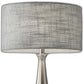 HomeRoots Tapered Basectable Lamp With Brushed Steel Metal Finish