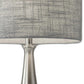 HomeRoots Tapered Basectable Lamp With Brushed Steel Metal Finish