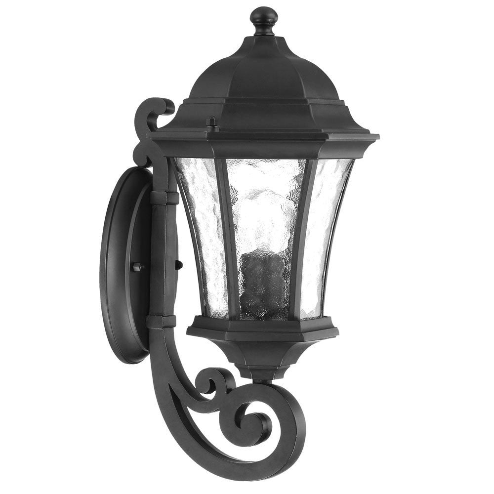 HomeRoots Tapered Lantern Wall Light in Matte Black Finish