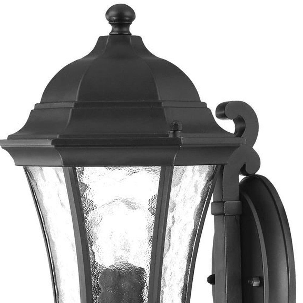HomeRoots Tapered Lantern Wall Light in Matte Black Finish