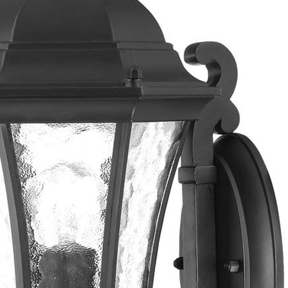HomeRoots Tapered Lantern Wall Light in Matte Black Finish