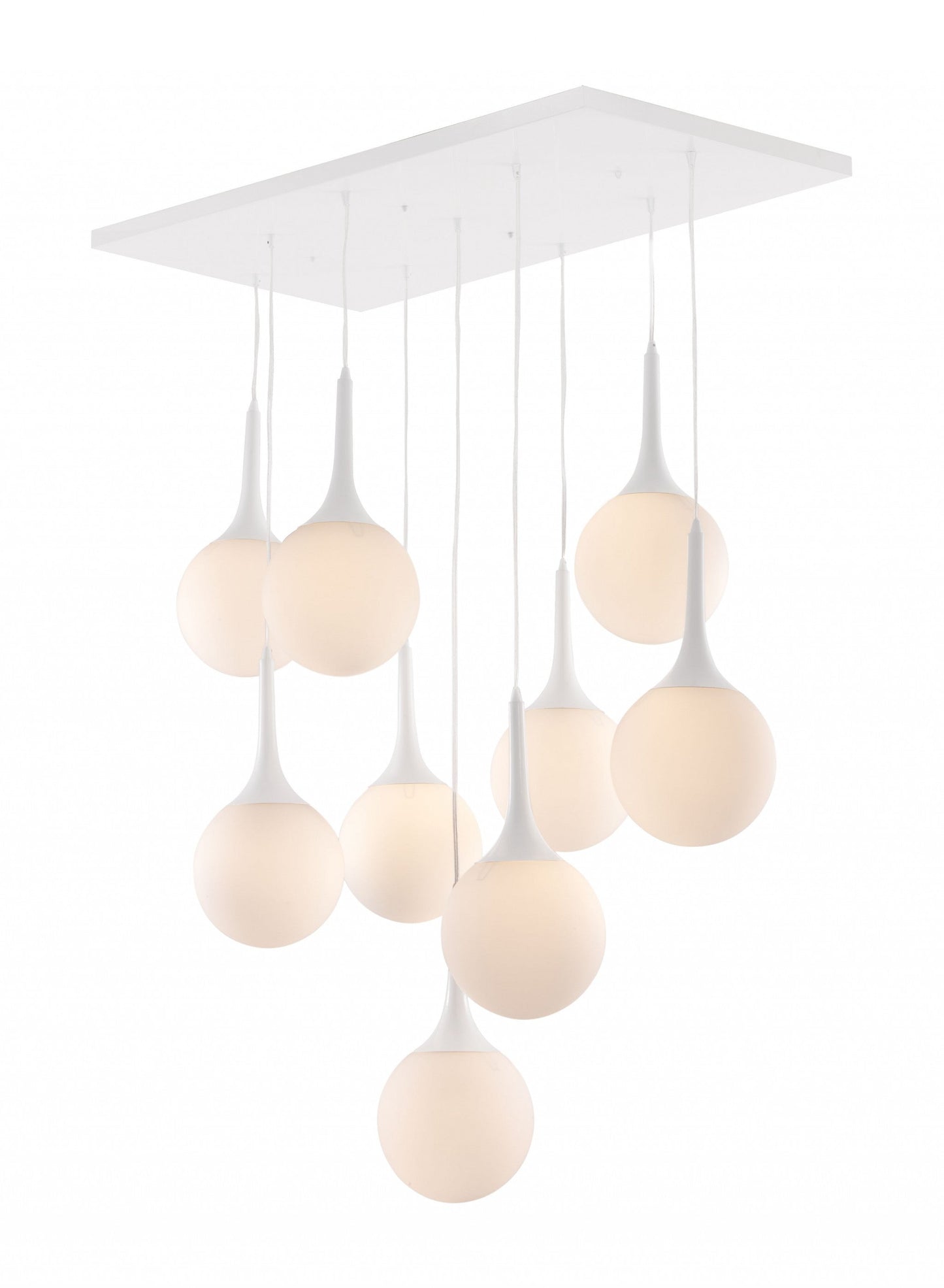 HomeRoots Tear Drop Ceiling Lamp in White Finish