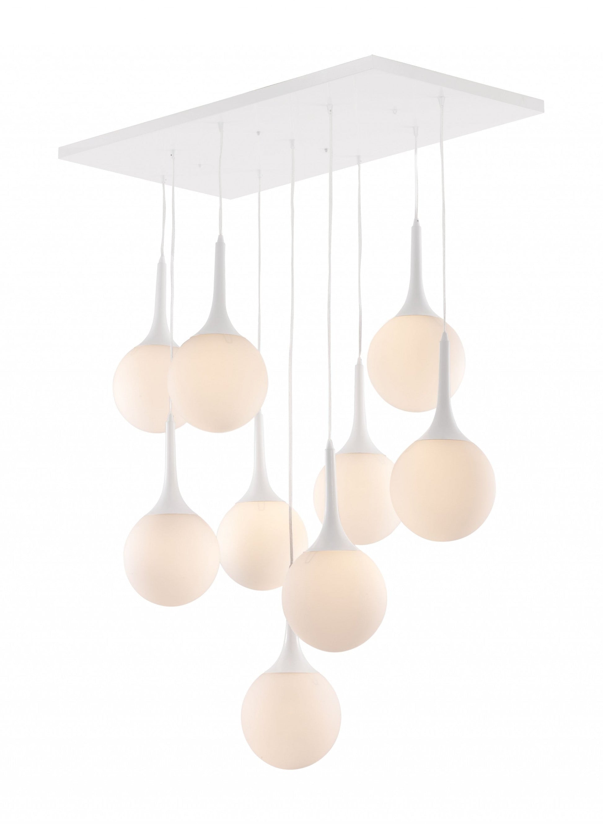 HomeRoots Tear Drop Ceiling Lamp in White Finish