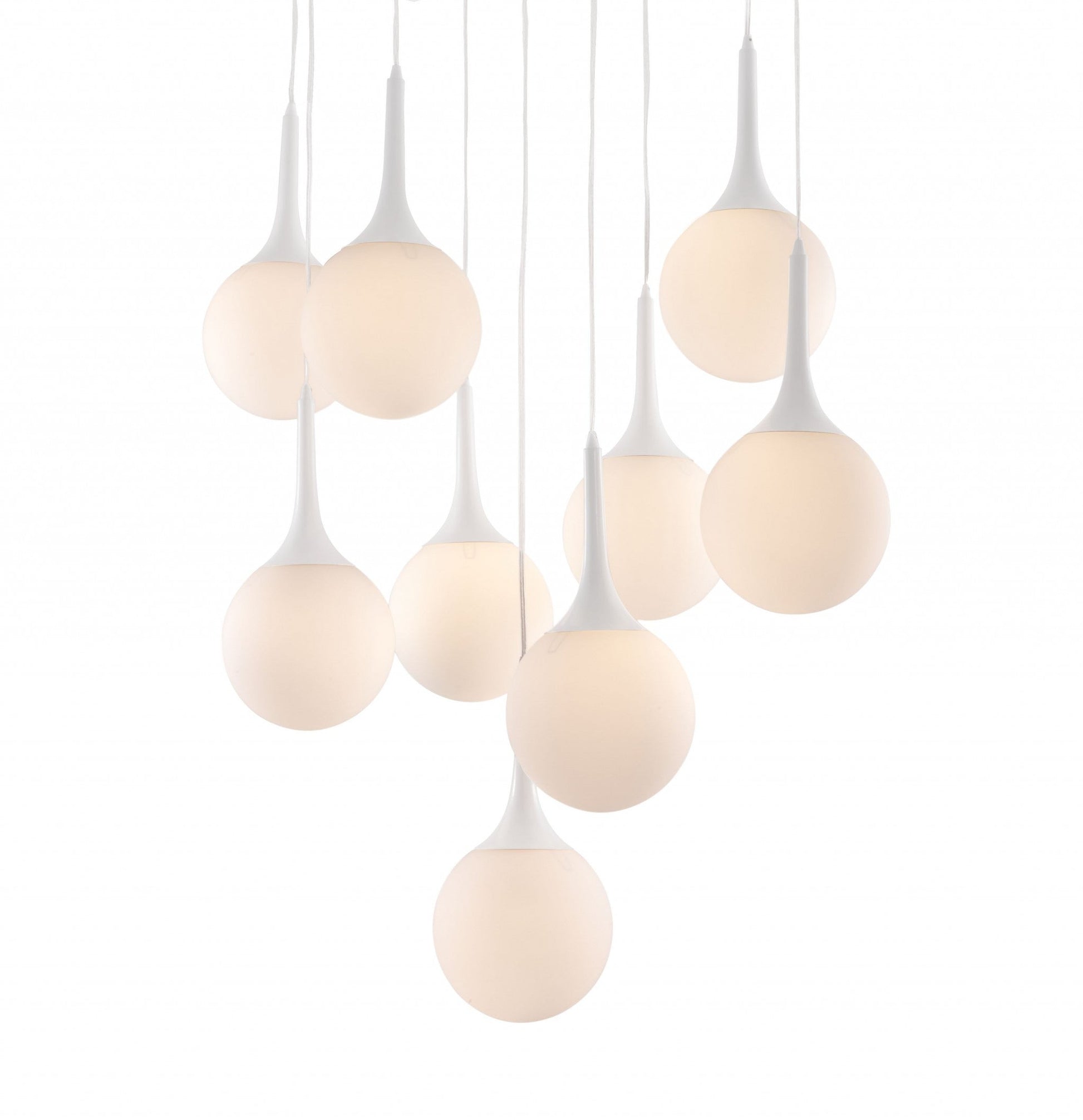 HomeRoots Tear Drop Ceiling Lamp in White Finish
