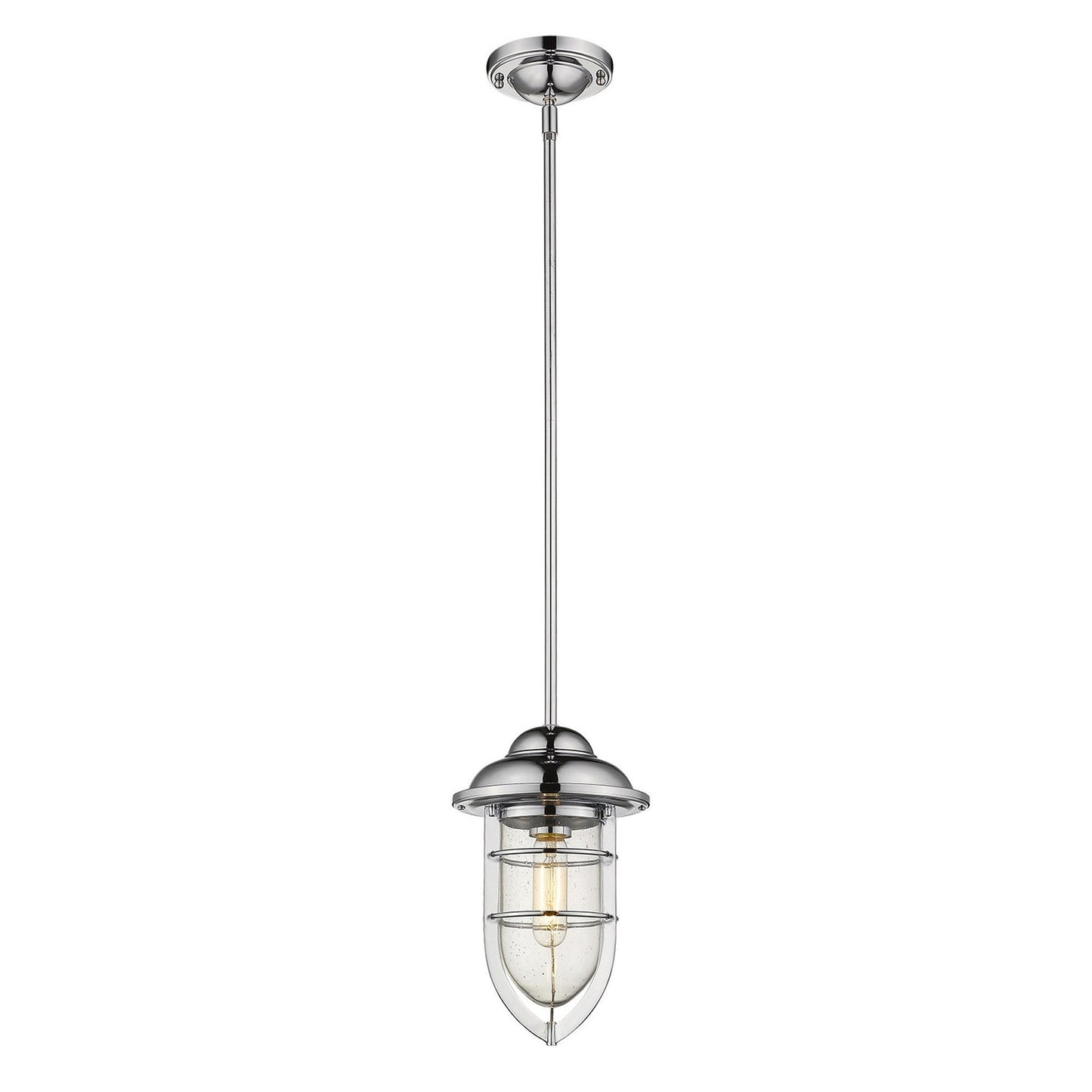 HomeRoots Teardrop Shape Pendant Light in Silver Finish