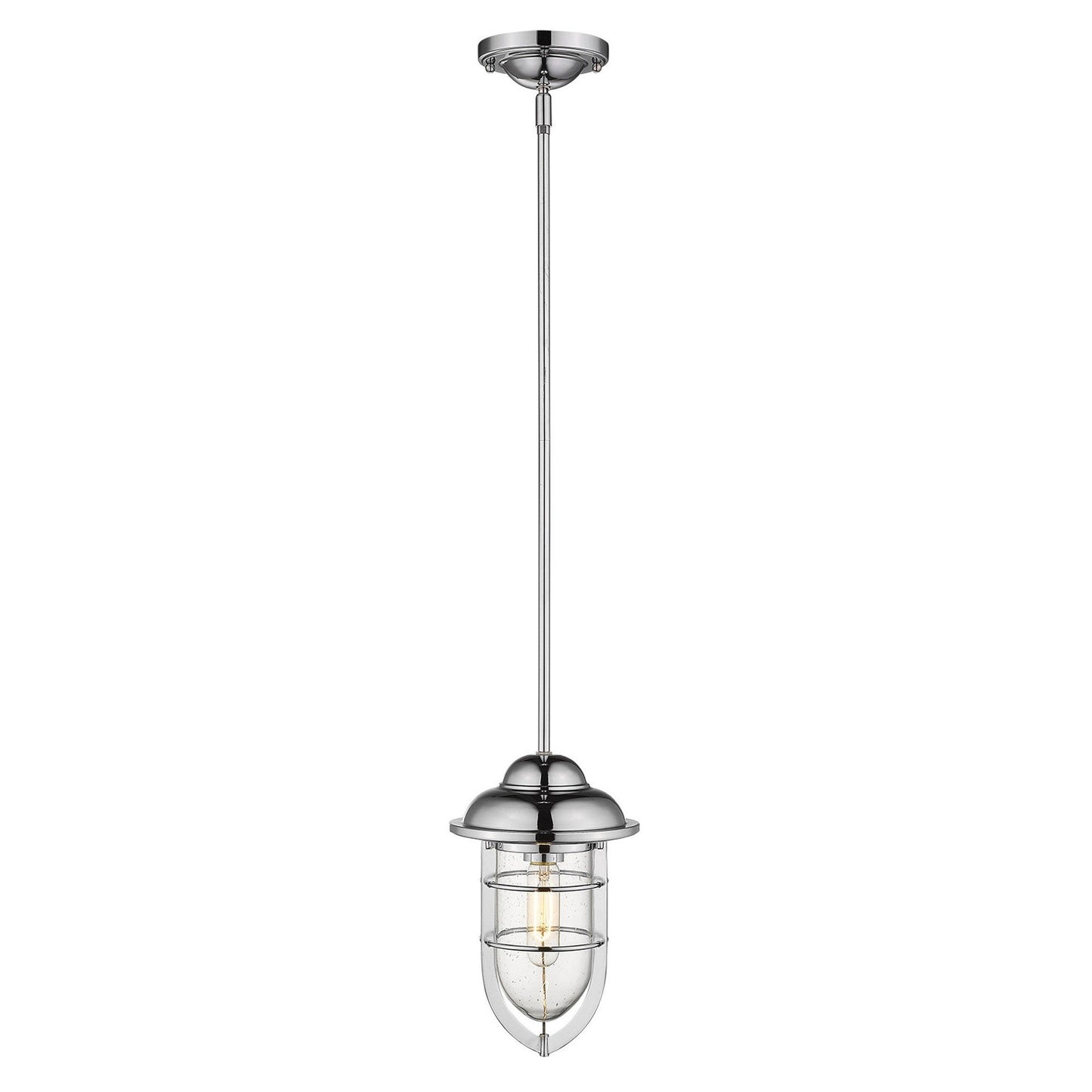 HomeRoots Teardrop Shape Pendant Light in Silver Finish