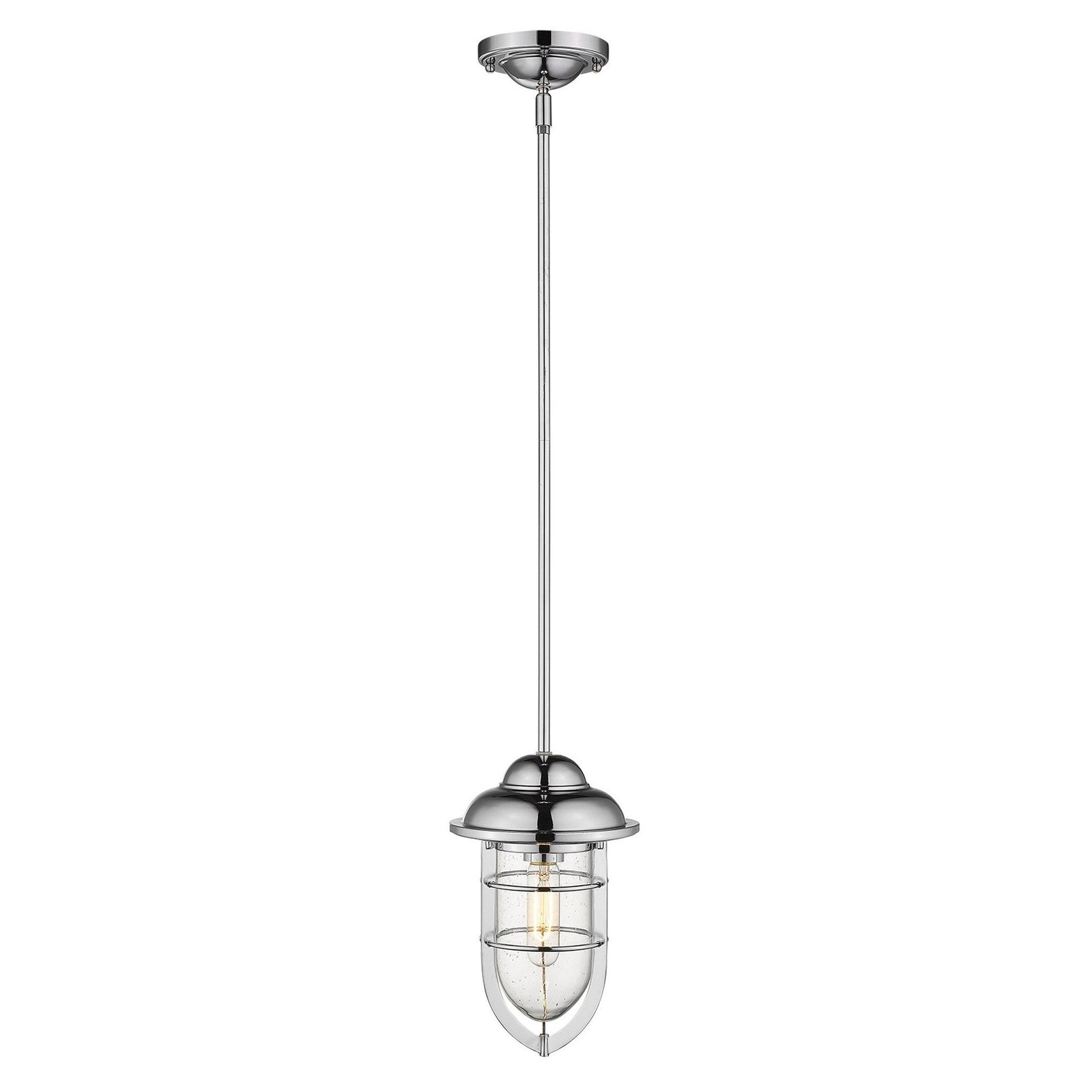 HomeRoots Teardrop Shape Pendant Light in Silver Finish