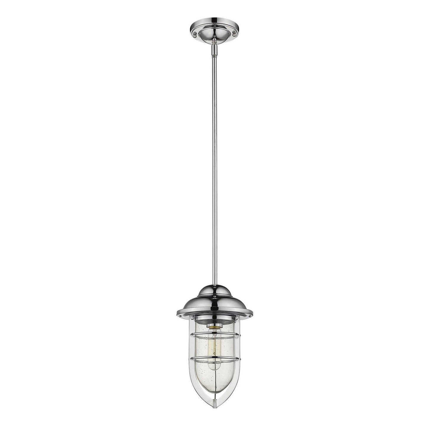 HomeRoots Teardrop Shape Pendant Light in Silver Finish