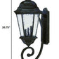 HomeRoots Telfair 3-Light Wall Light With Marbleized Mahogany Finish