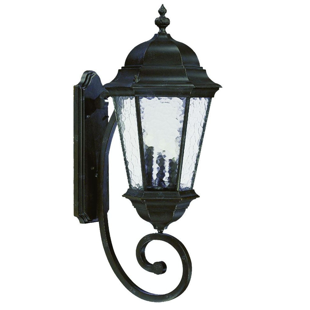 HomeRoots Telfair 3-Light Wall Light With Marbleized Mahogany Finish