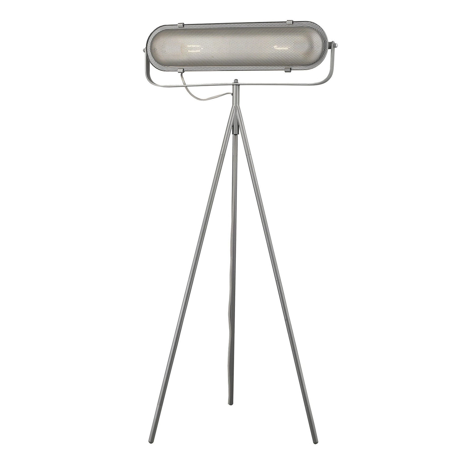 HomeRoots Terra 2-Light Floor Lamp in Gray Finish