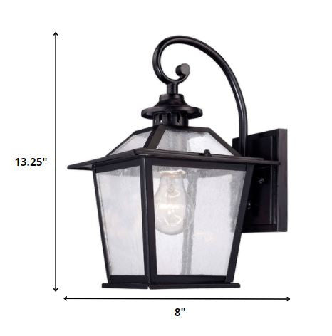 HomeRoots Terrarium Shape Wall Light in Matte Black Finish