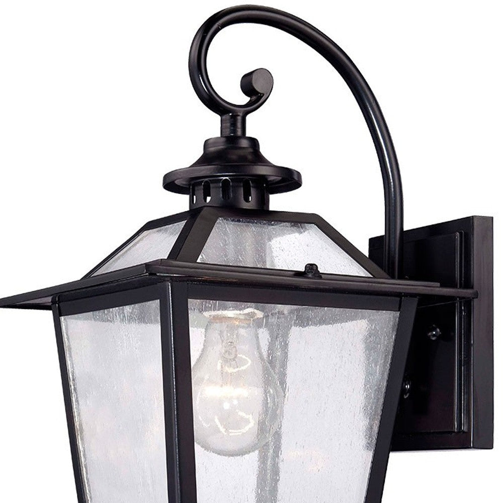 HomeRoots Terrarium Shape Wall Light in Matte Black Finish