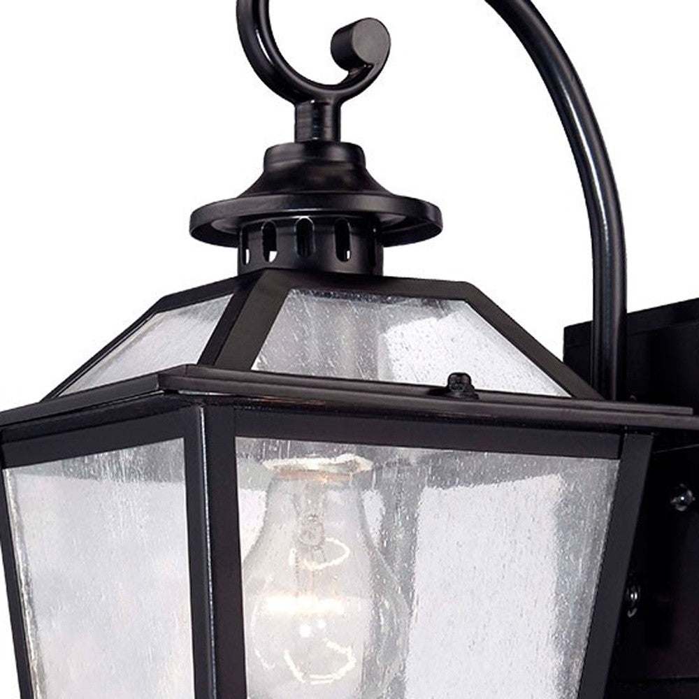 HomeRoots Terrarium Shape Wall Light in Matte Black Finish