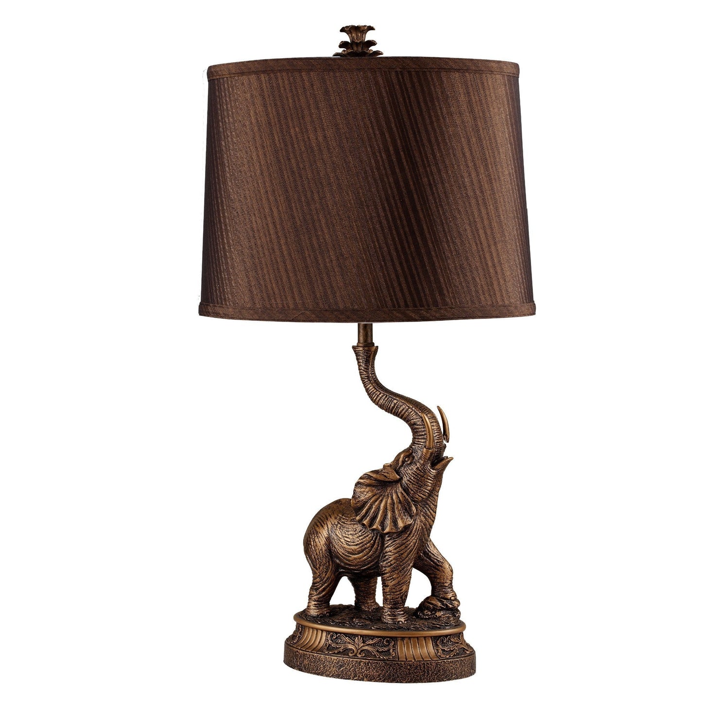 HomeRoots Textured Elephant Table Lamp With Antiqued Bronze Finish