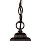 HomeRoots Textured Glass Lantern Hanging Light in Antique Black Finish