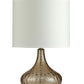 HomeRoots Textured Glass Table Lamp in Brown Finish