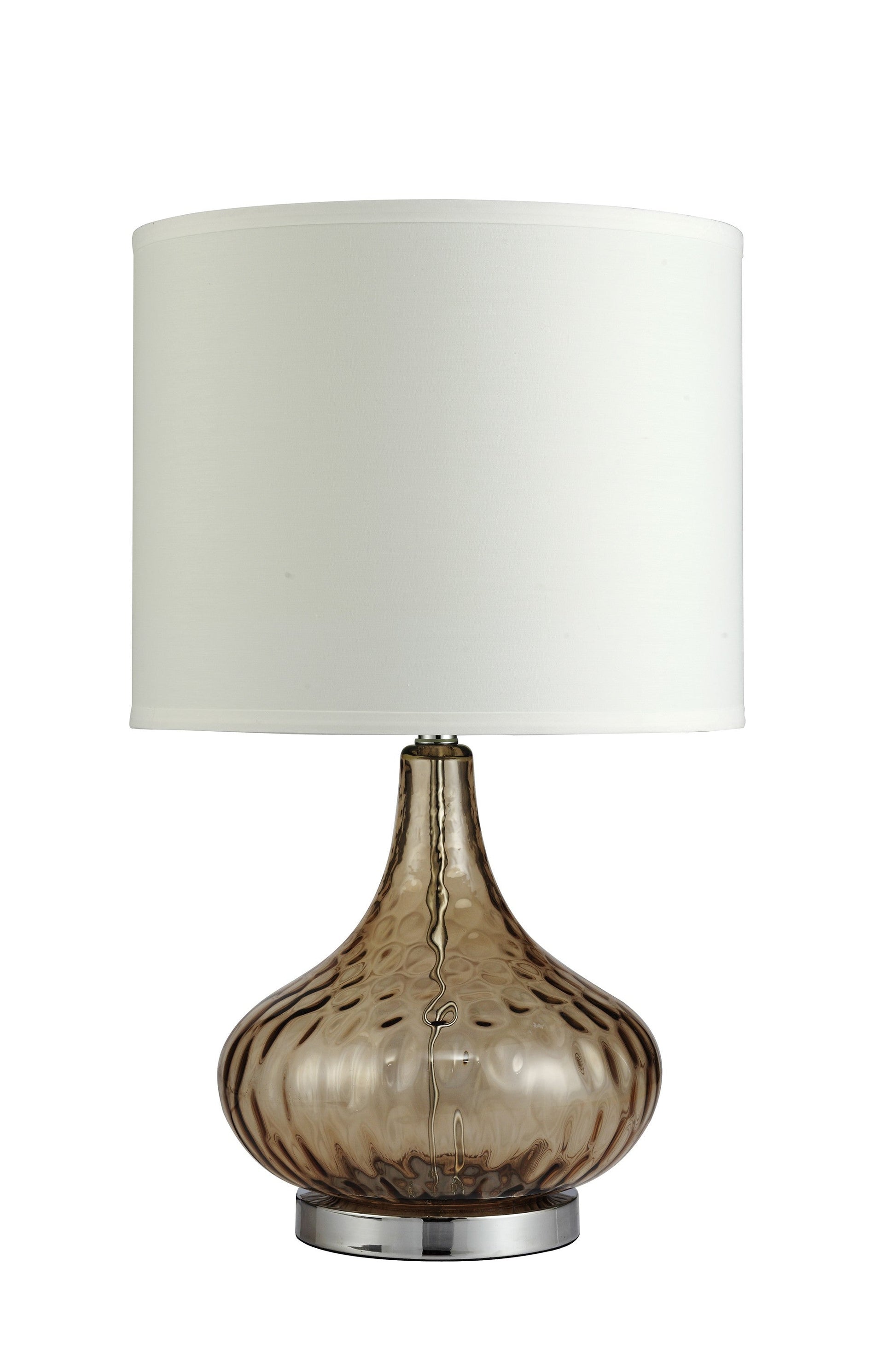 HomeRoots Textured Glass Table Lamp in Brown Finish