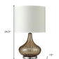 HomeRoots Textured Glass Table Lamp in Brown Finish