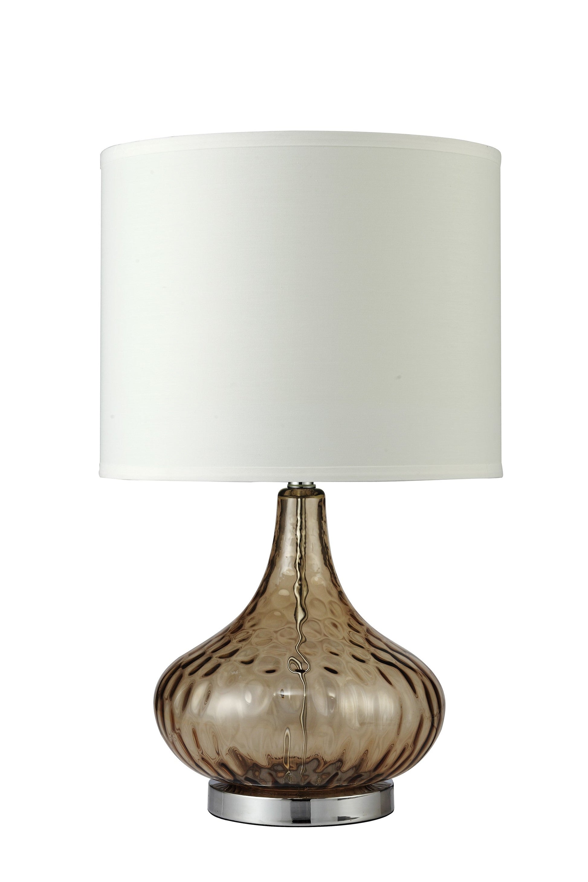 HomeRoots Textured Glass Table Lamp in Brown Finish
