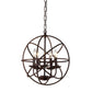 HomeRoots Theo 17" 5-Light Chandelier In Rust Finish