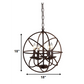 HomeRoots Theo 17" 5-Light Chandelier In Rust Finish