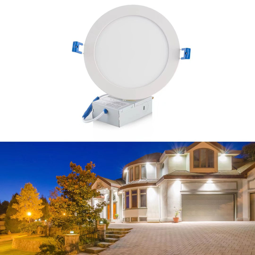 HomeRoots Thin Recedessed Lights With Junction Box in Set of Twelve