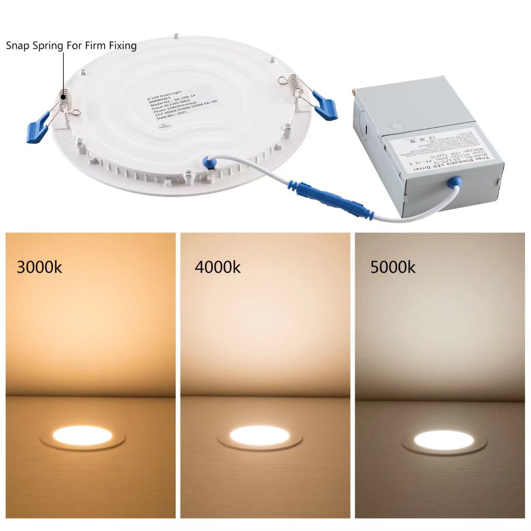 HomeRoots Thin Recedessed Lights With Junction Box in Set of Twelve
