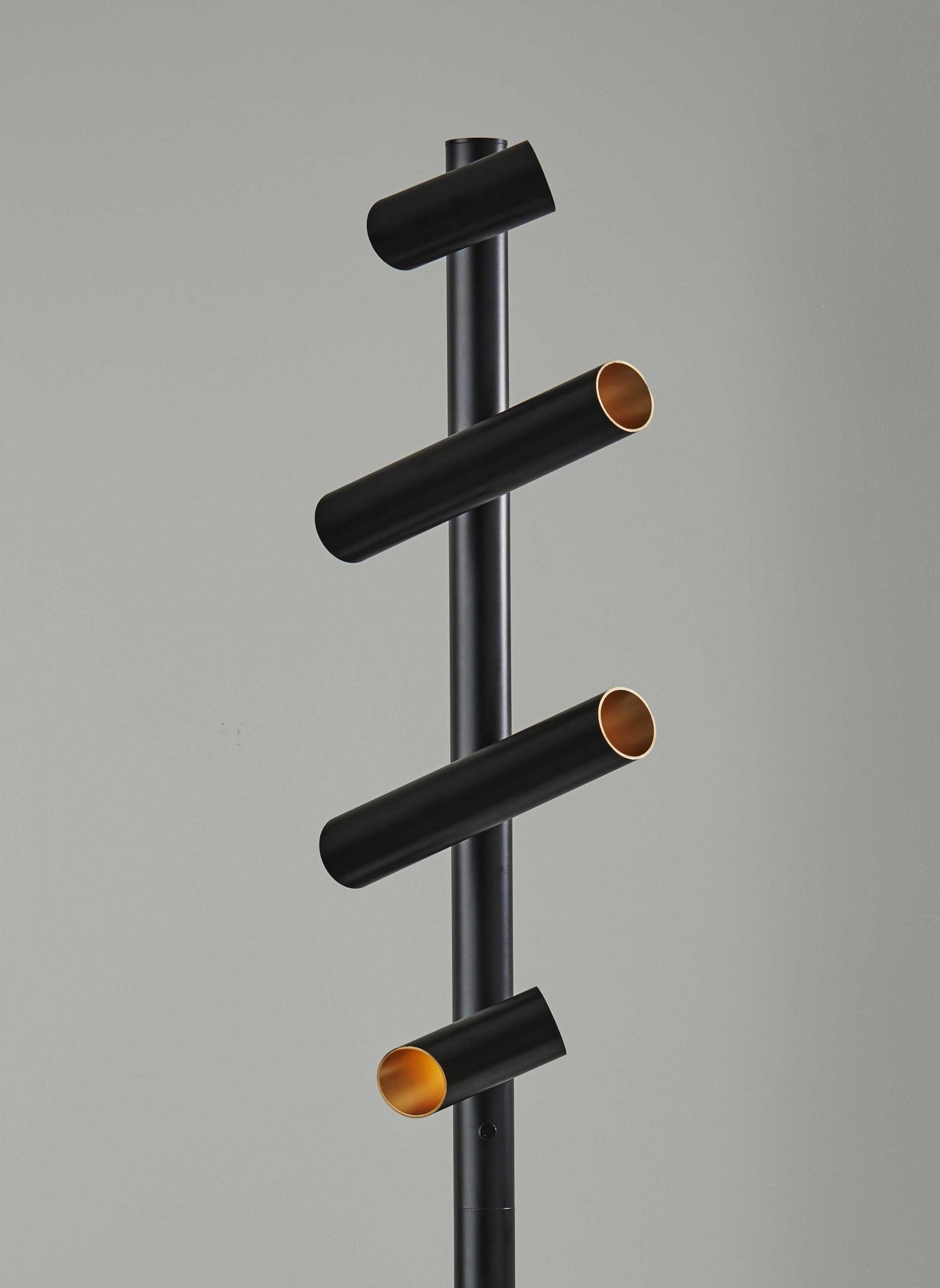 HomeRoots This Way That Way Metal LED Floor Lamp in Black Finish