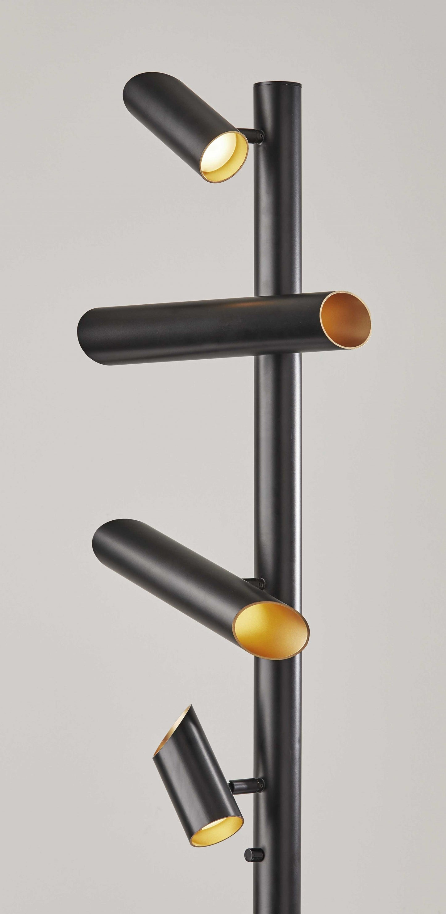 HomeRoots This Way That Way Metal LED Floor Lamp in Black Finish