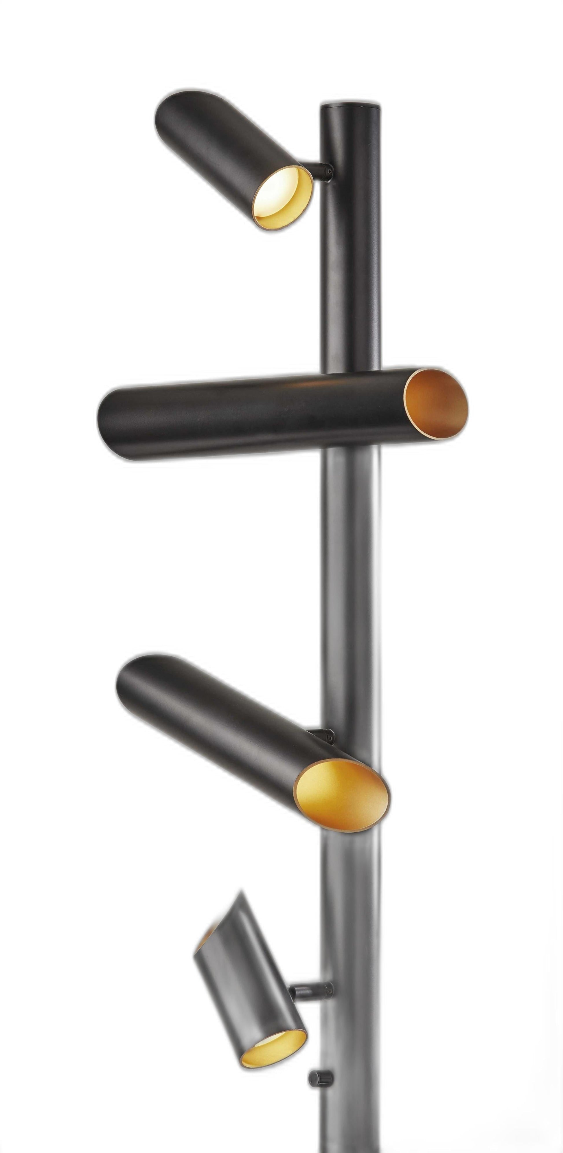 HomeRoots This Way That Way Metal LED Floor Lamp in Black Finish