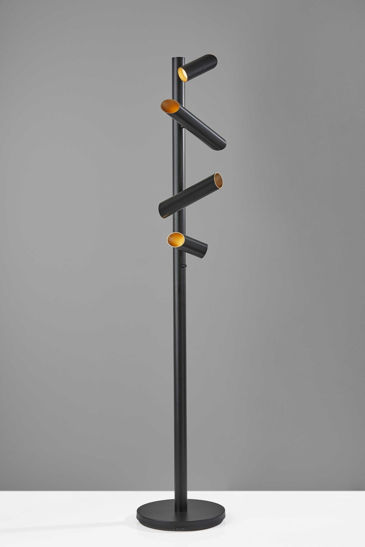 HomeRoots This Way That Way Metal LED Floor Lamp in Black Finish