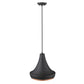 HomeRoots Tholos 1-Light Pendant in Matte Black Finish