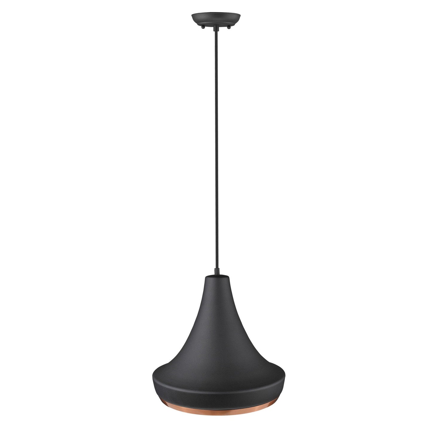 HomeRoots Tholos 1-Light Pendant in Matte Black Finish