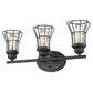 HomeRoots Three Light Cage Wall Sconce in Matte Black Finish