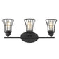 HomeRoots Three Light Cage Wall Sconce in Matte Black Finish
