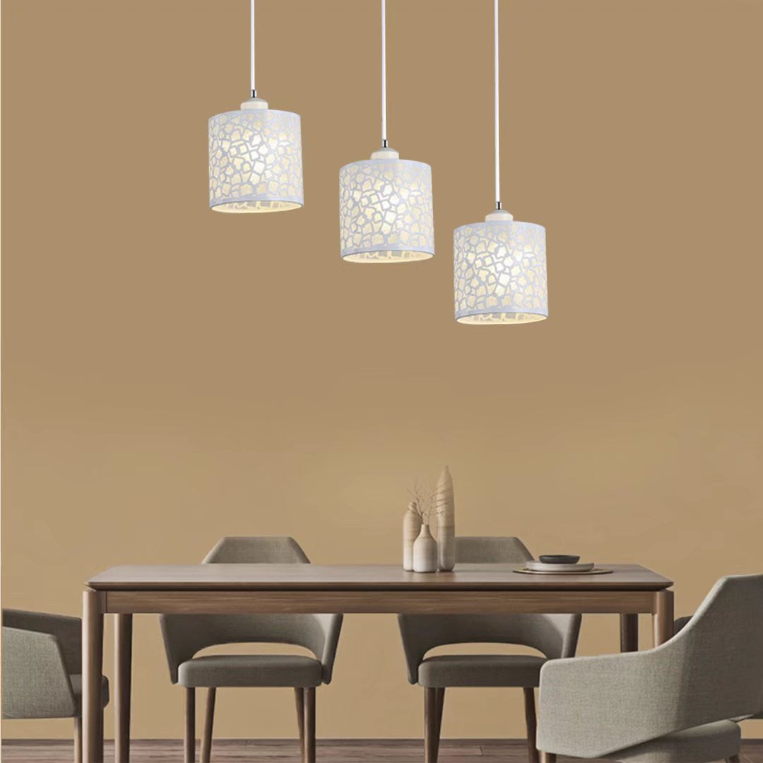 HomeRoots Three Light Ceiling Lamp With Abstract Square Details in Silver Finish
