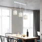 HomeRoots Three Light Ceiling Lamp With Abstract Square Details in Silver Finish