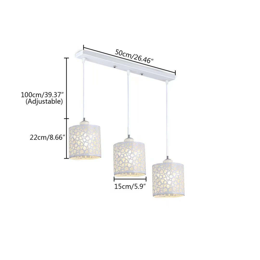 HomeRoots Three Light Ceiling Lamp With Abstract Square Details in Silver Finish