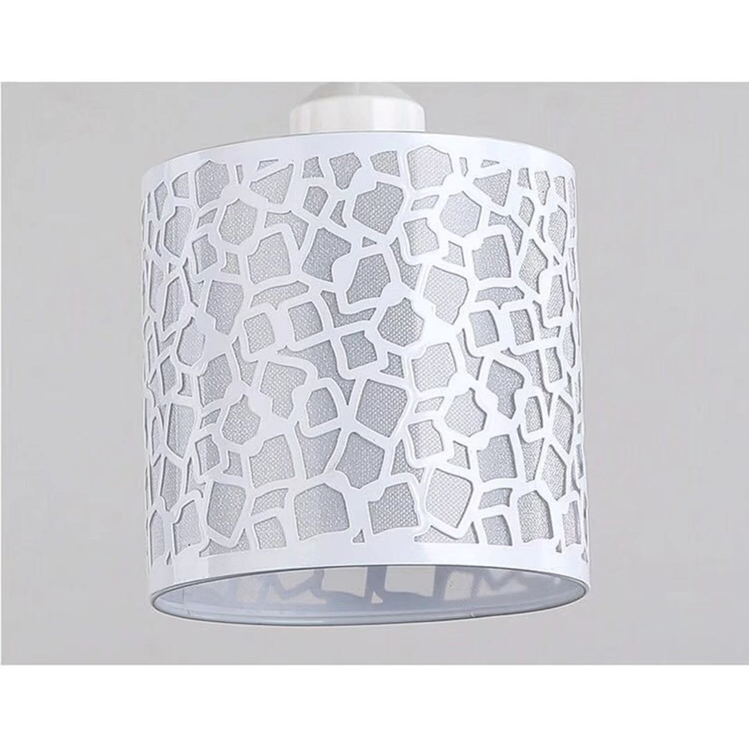 HomeRoots Three Light Ceiling Lamp With Abstract Square Details in Silver Finish