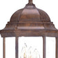 HomeRoots Three Light Domed Glass Lantern Wall Light in Brown Finish