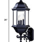HomeRoots Three Light Domed Glass Lantern Wall Light in Matte Black Finish