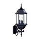 HomeRoots Three Light Domed Glass Lantern Wall Light in Matte Black Finish