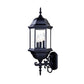 HomeRoots Three Light Domed Glass Lantern Wall Light in Matte Black Finish