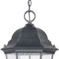 HomeRoots Three Light Domed Lantern Hanging Light in Matte Black Finish