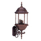 HomeRoots Three Light Domed Lantern Wall Light With Textured Glass in Brown Finish