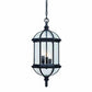 HomeRoots Three Light Eastern Lantern Hanging Light in Matte Black Finish